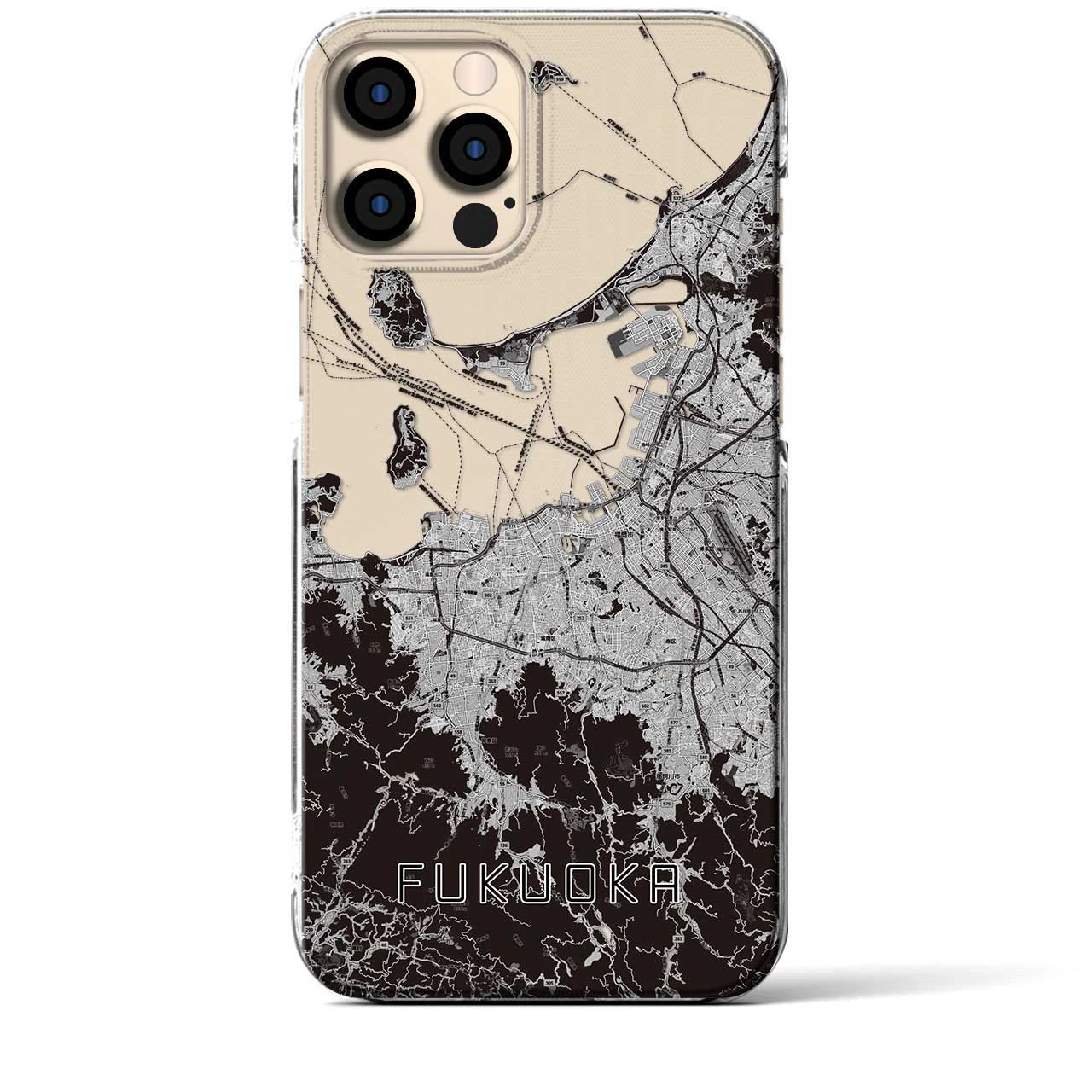 【福岡(福岡県)】地図柄iPhoneケース(クリアタイプ)