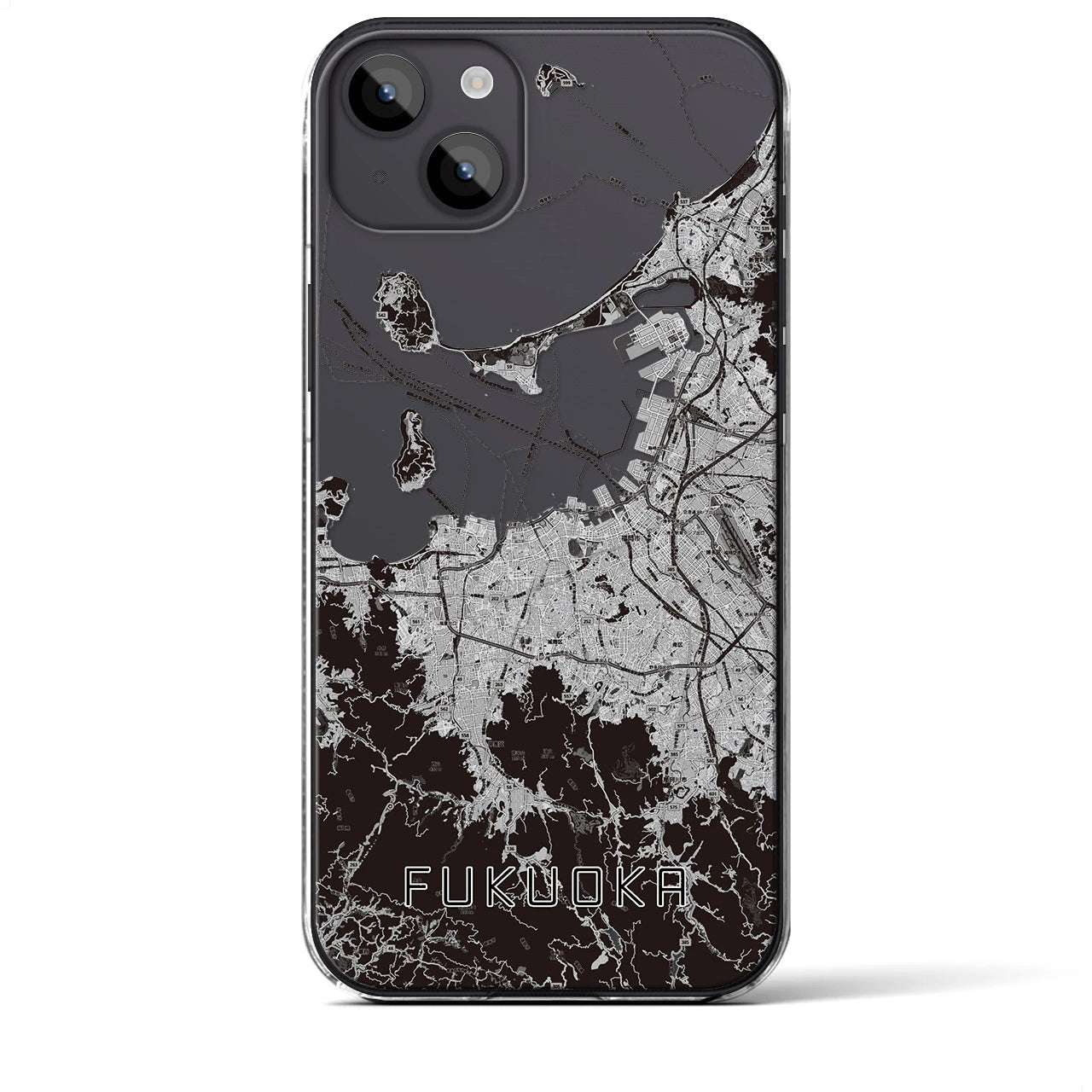 【福岡(福岡県)】地図柄iPhoneケース(クリアタイプ)