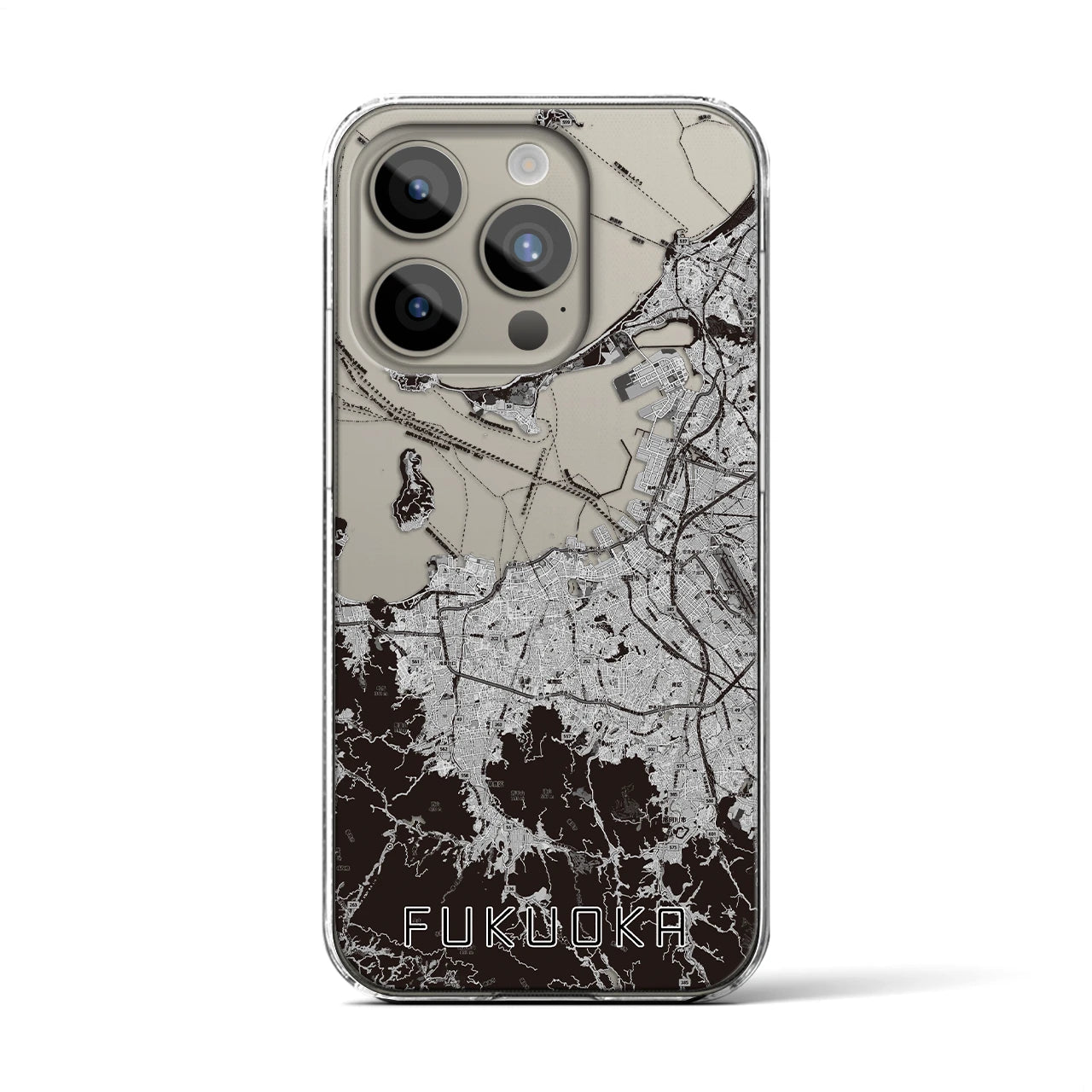 【福岡(福岡県)】地図柄iPhoneケース(クリアタイプ)