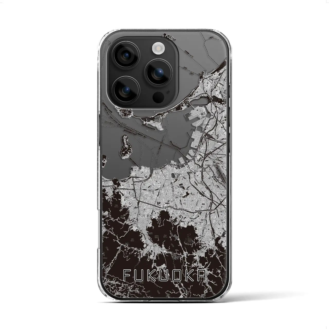 【福岡(福岡県)】地図柄iPhoneケース(クリアタイプ)