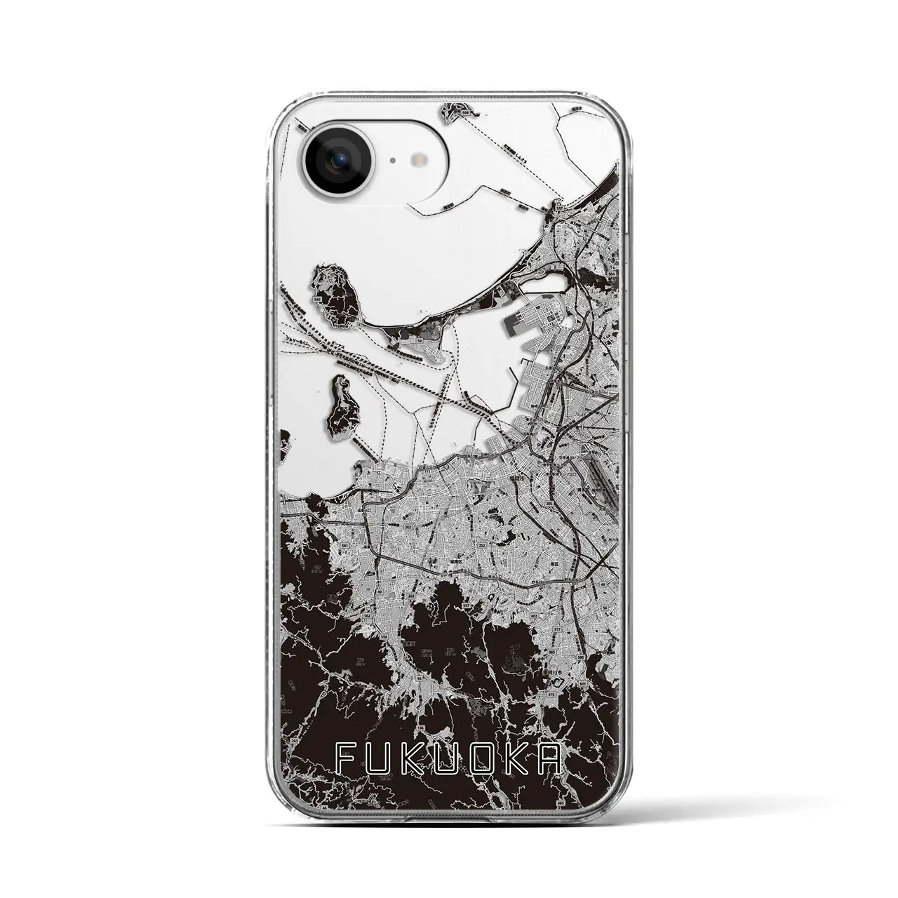 【福岡(福岡県)】地図柄iPhoneケース(クリアタイプ)