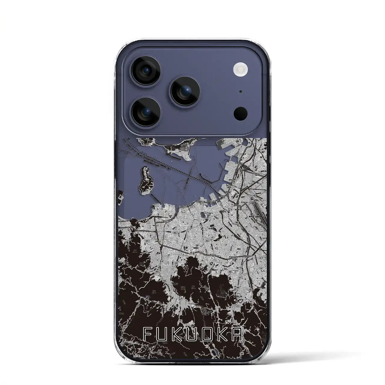 【福岡(福岡県)】地図柄iPhoneケース(クリアタイプ)