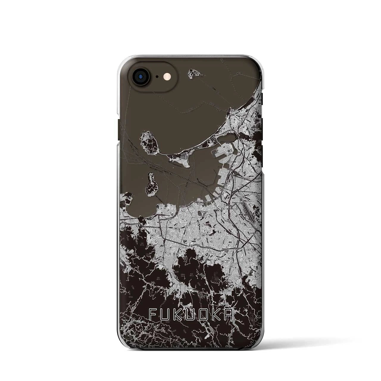 【福岡(福岡県)】地図柄iPhoneケース(クリアタイプ)