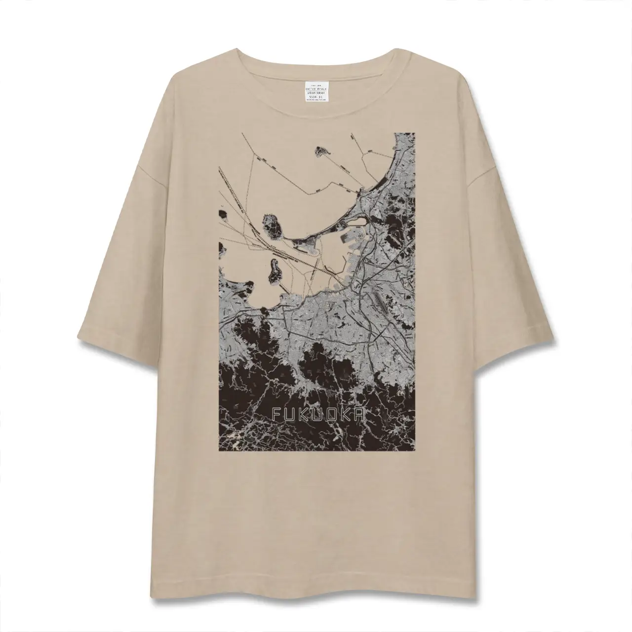 【福岡(福岡県)】地図柄ビッグシルエットTシャツ