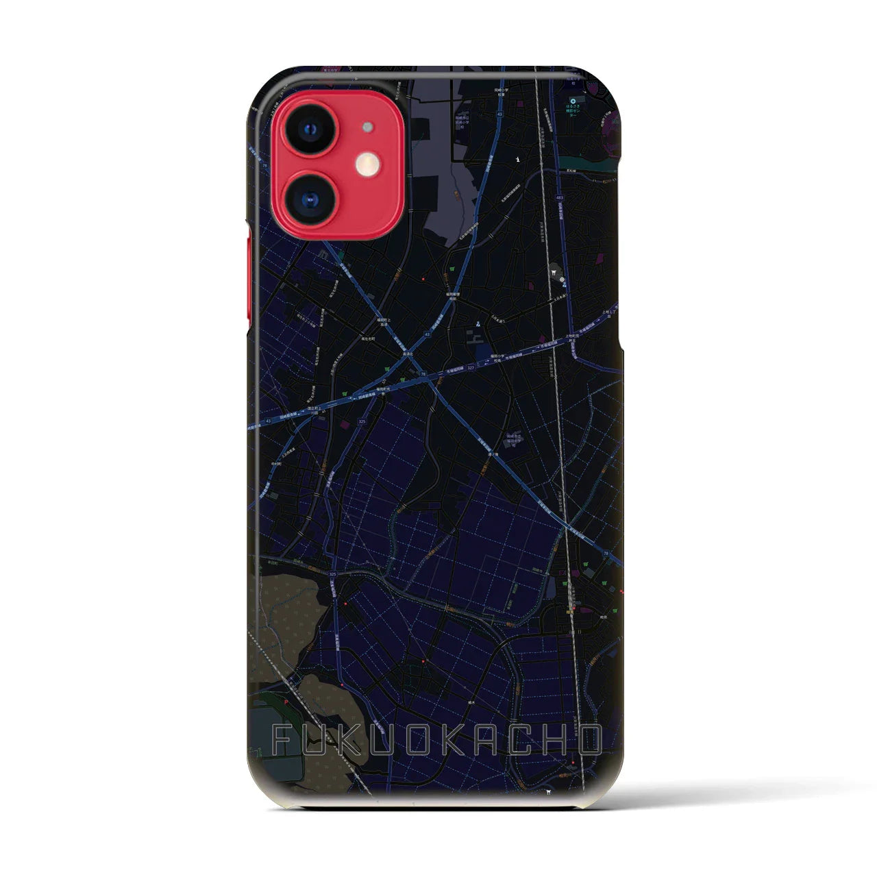 【福岡町(愛知県)】地図柄iPhoneケース(バックカバータイプ)