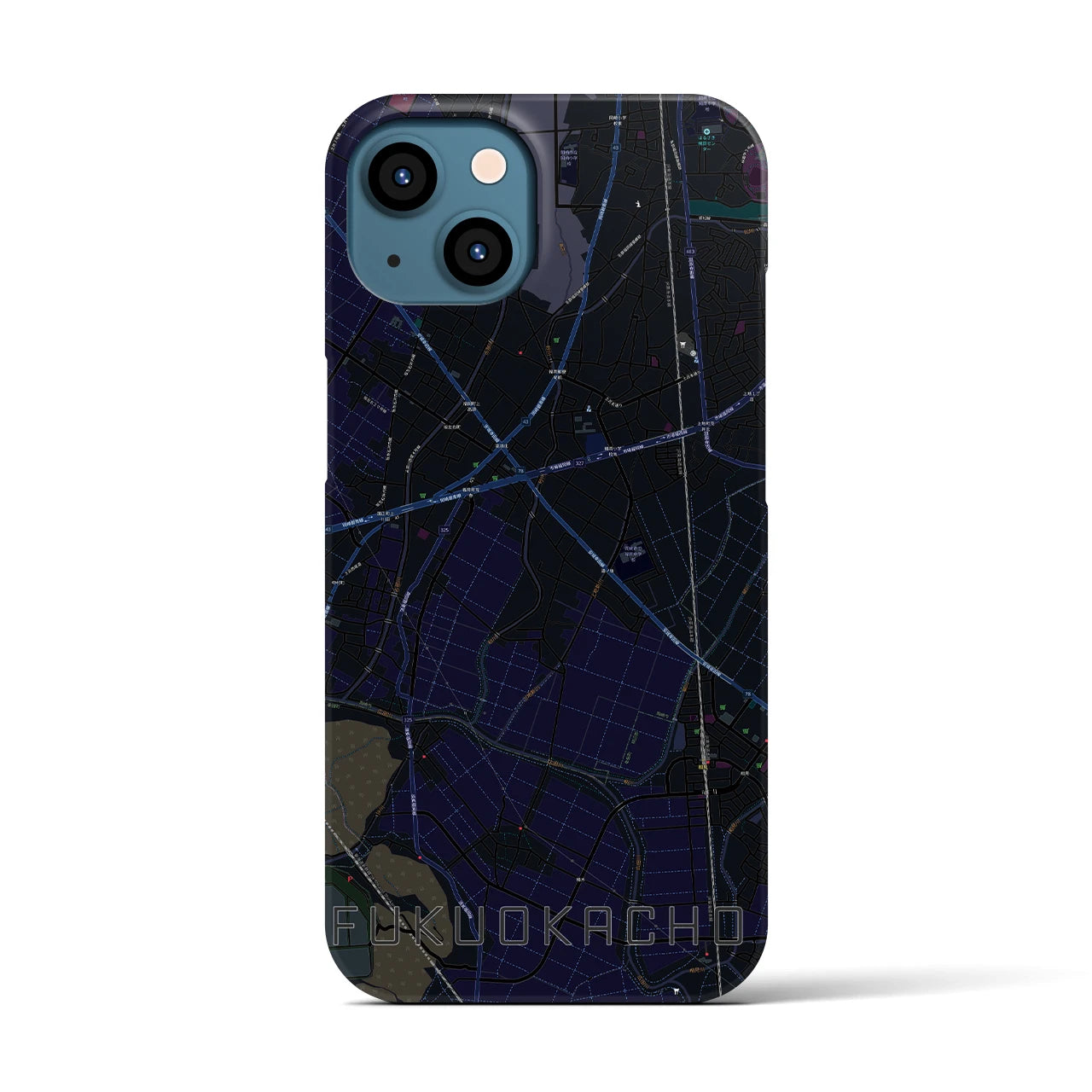 【福岡町(愛知県)】地図柄iPhoneケース(バックカバータイプ)