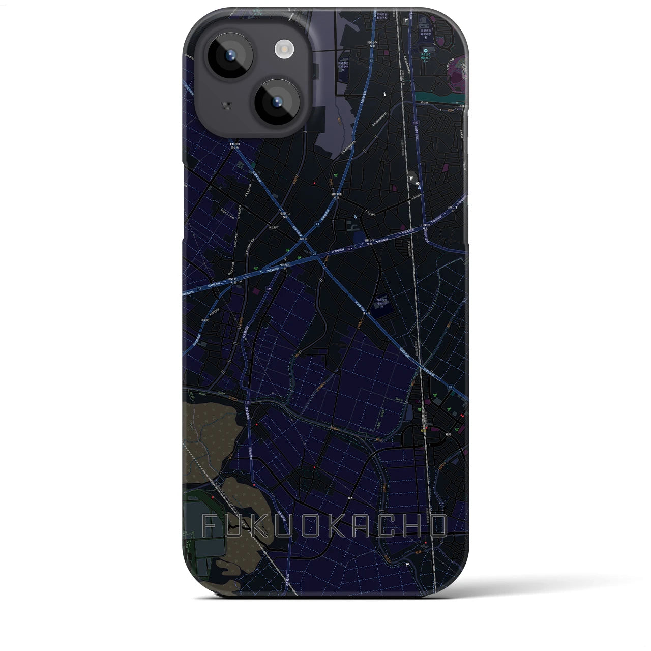 【福岡町(愛知県)】地図柄iPhoneケース(バックカバータイプ)