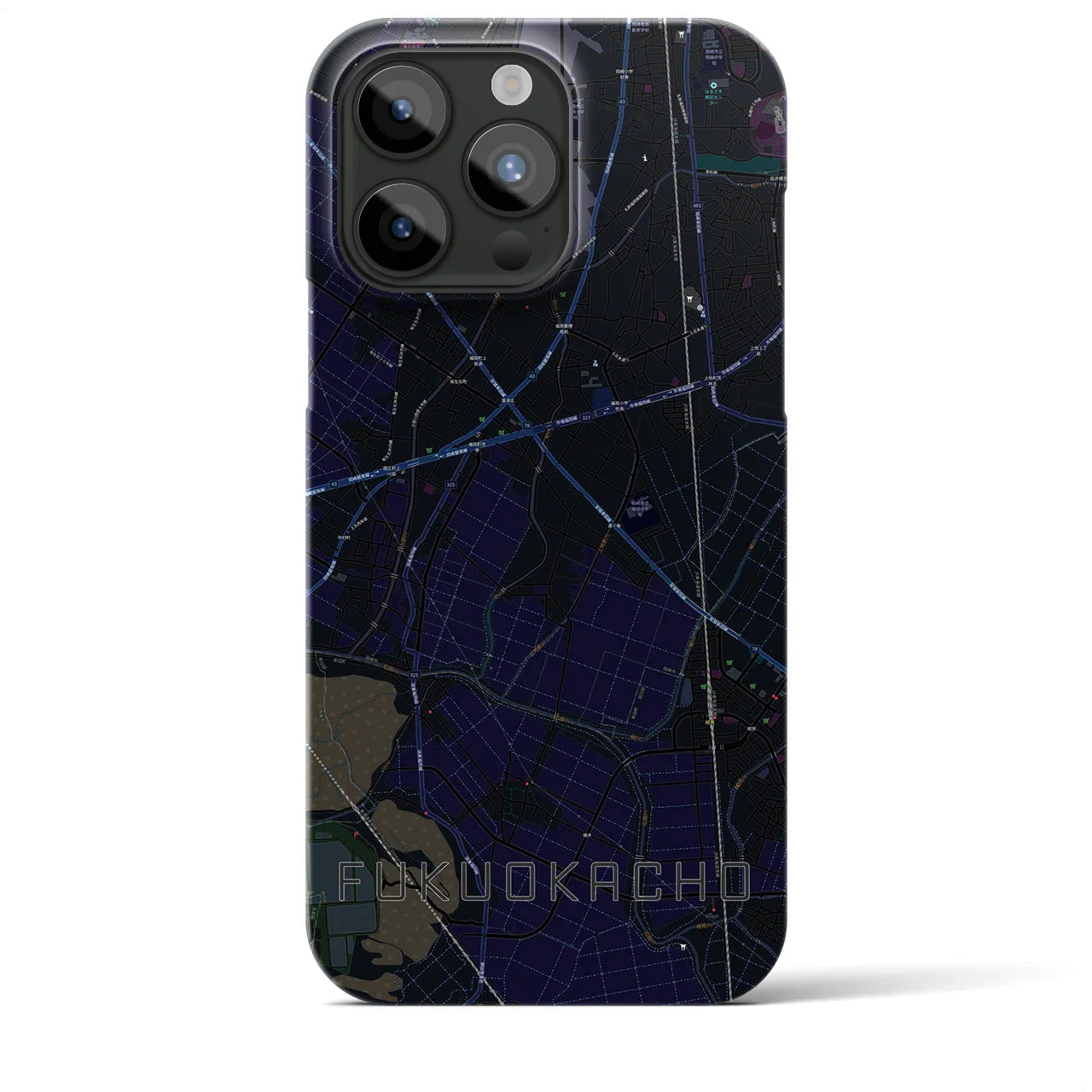 【福岡町(愛知県)】地図柄iPhoneケース(バックカバータイプ)