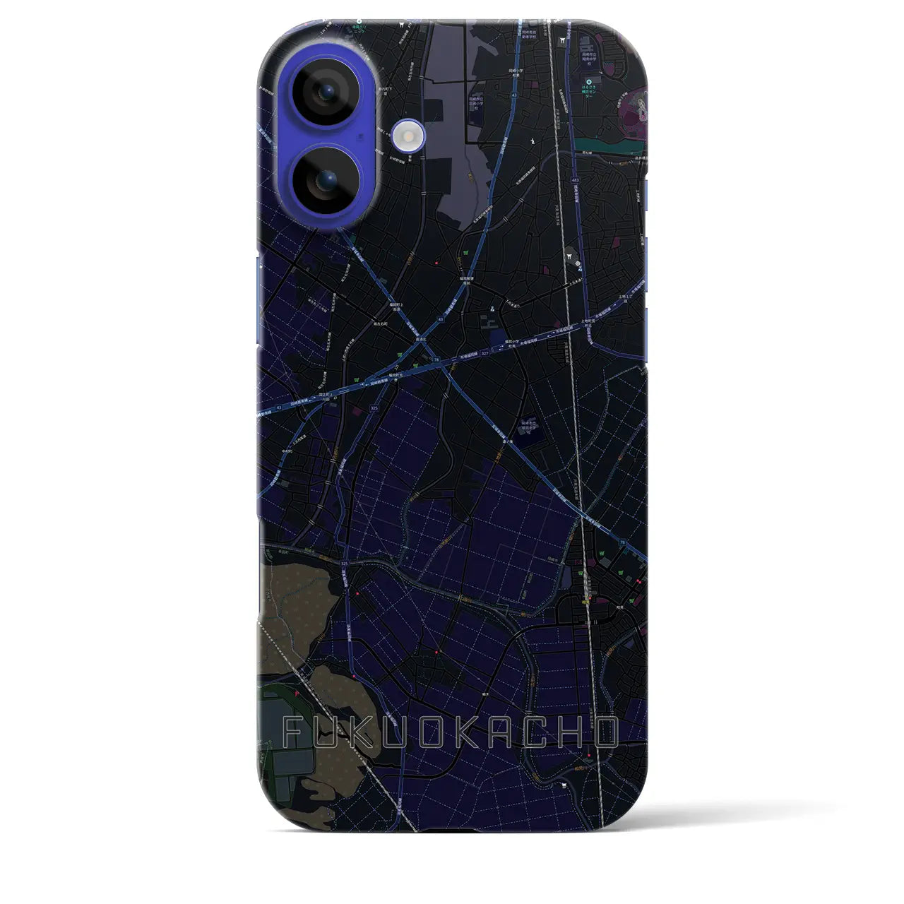 【福岡町(愛知県)】地図柄iPhoneケース(バックカバータイプ)