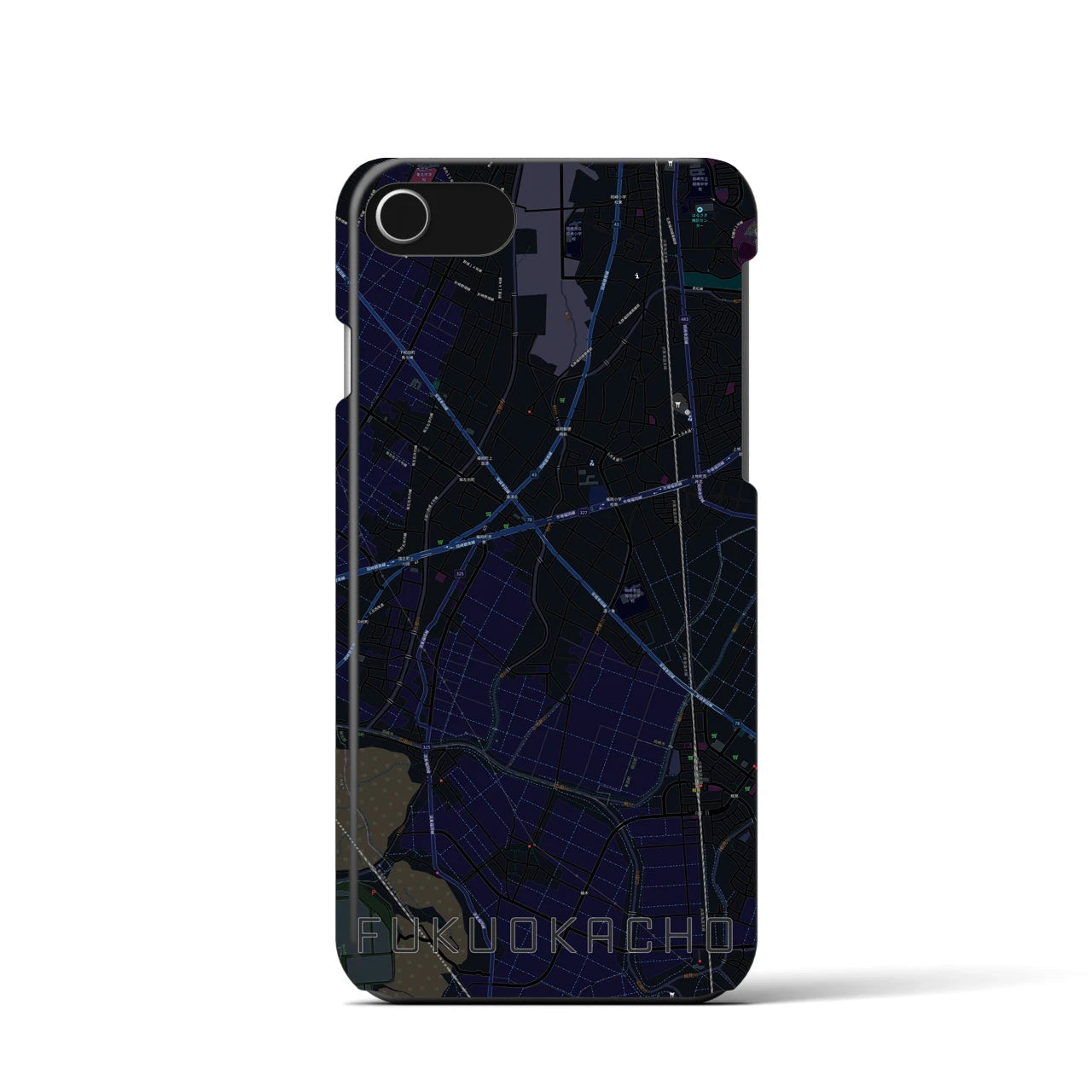 【福岡町(愛知県)】地図柄iPhoneケース(バックカバータイプ)