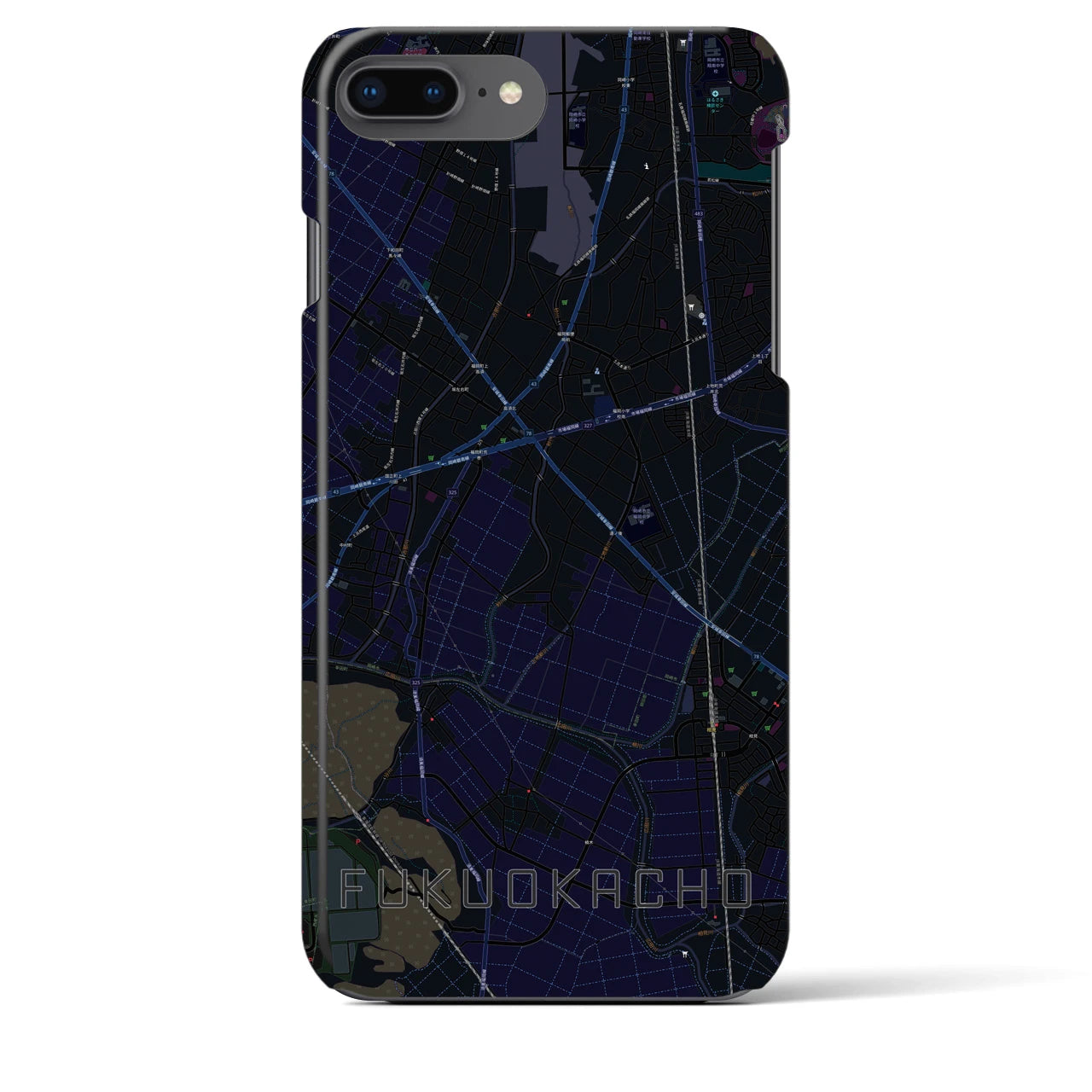 【福岡町(愛知県)】地図柄iPhoneケース(バックカバータイプ)