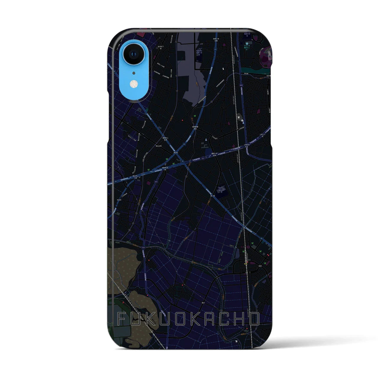 【福岡町(愛知県)】地図柄iPhoneケース(バックカバータイプ)