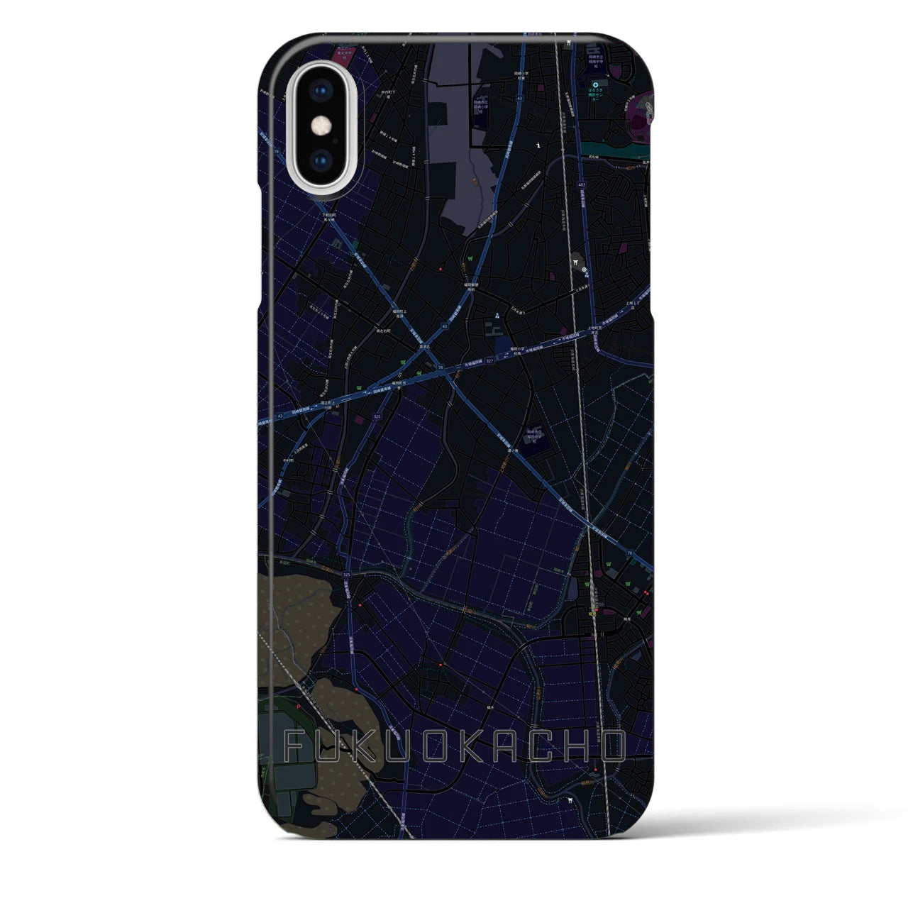 【福岡町(愛知県)】地図柄iPhoneケース(バックカバータイプ)