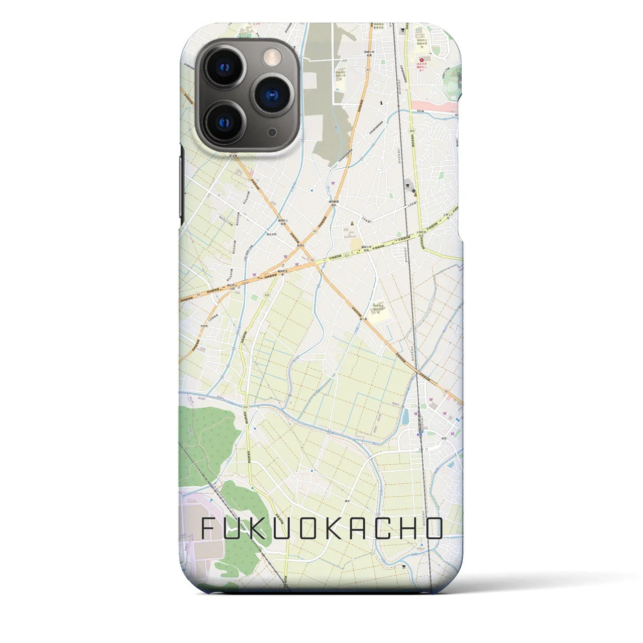 【福岡町(愛知県)】地図柄iPhoneケース(バックカバータイプ)