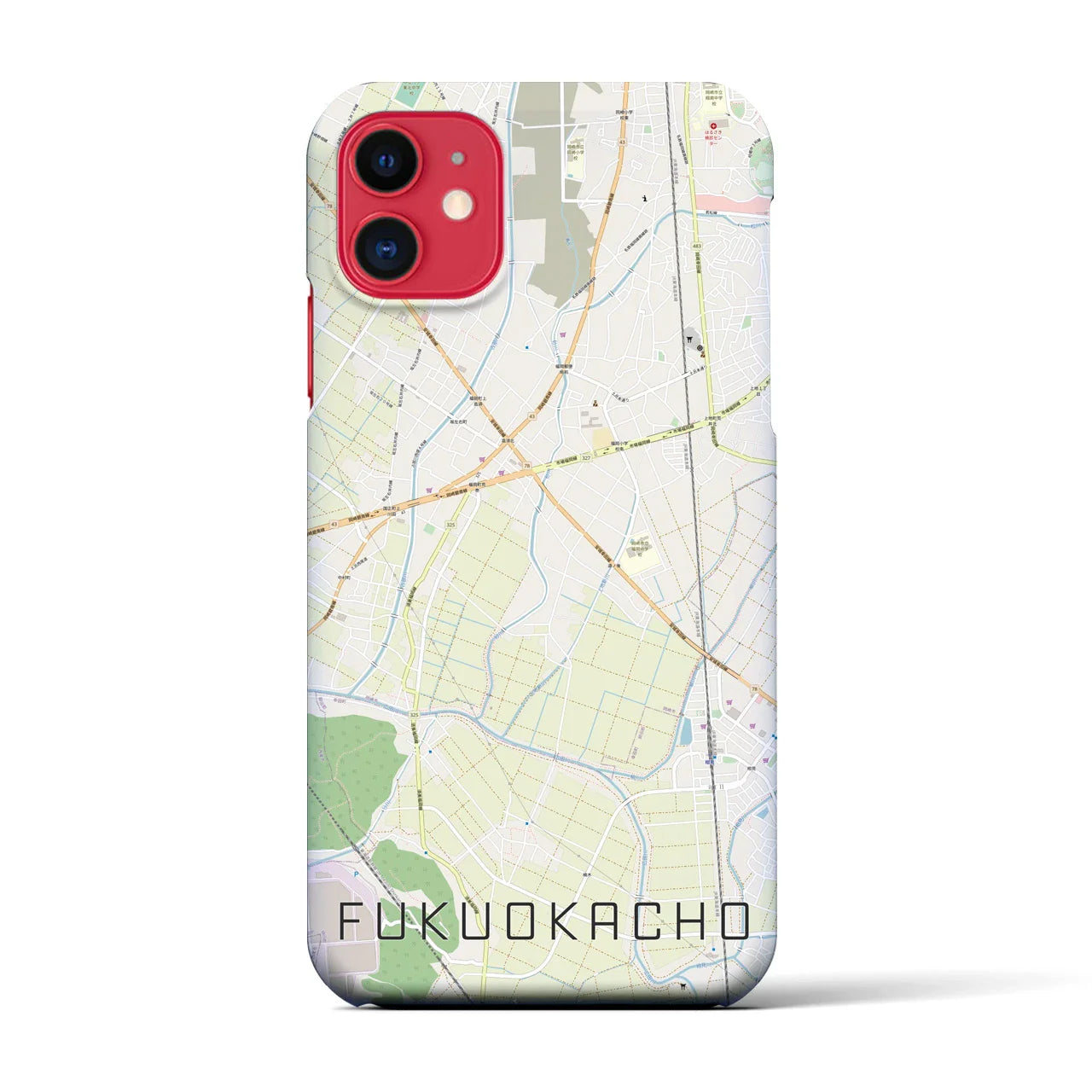 【福岡町(愛知県)】地図柄iPhoneケース(バックカバータイプ)