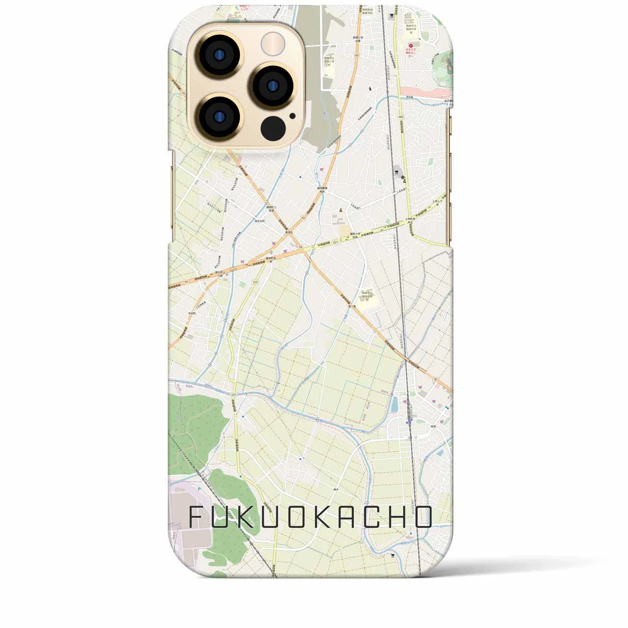 【福岡町(愛知県)】地図柄iPhoneケース(バックカバータイプ)