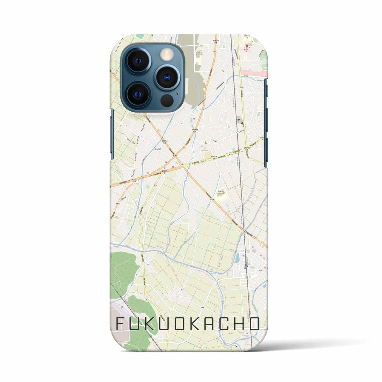 【福岡町(愛知県)】地図柄iPhoneケース(バックカバータイプ)