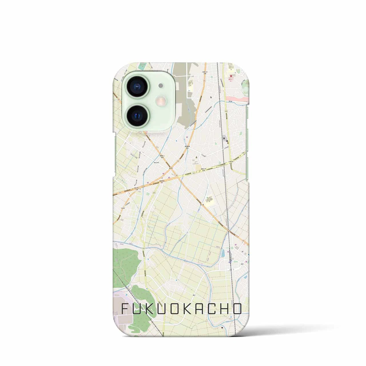 【福岡町(愛知県)】地図柄iPhoneケース(バックカバータイプ)