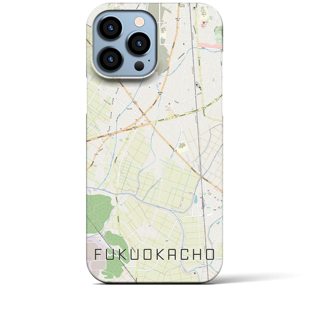 【福岡町(愛知県)】地図柄iPhoneケース(バックカバータイプ)