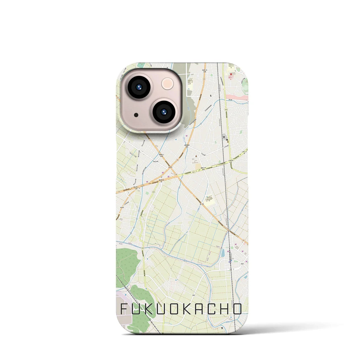 【福岡町(愛知県)】地図柄iPhoneケース(バックカバータイプ)