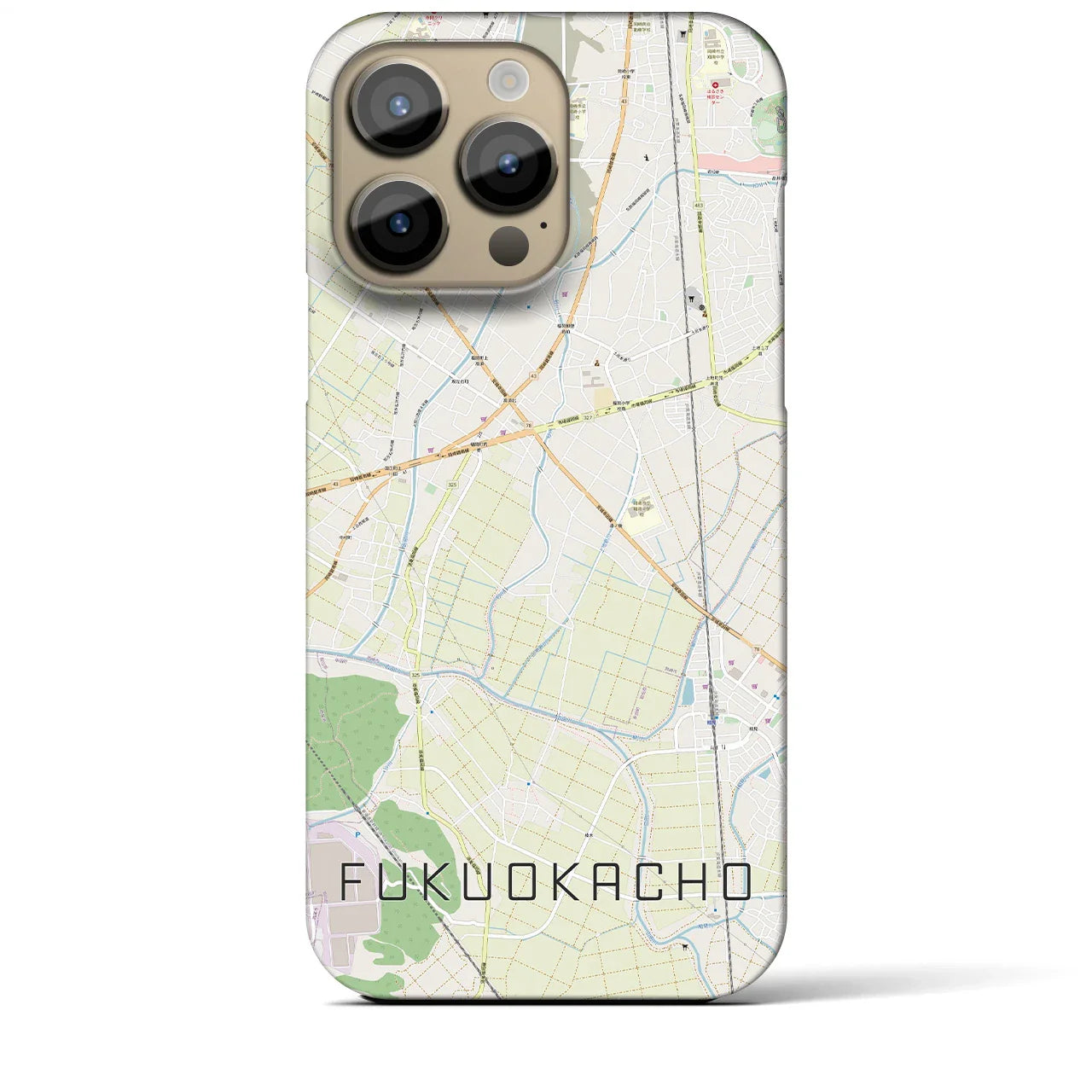 【福岡町(愛知県)】地図柄iPhoneケース(バックカバータイプ)