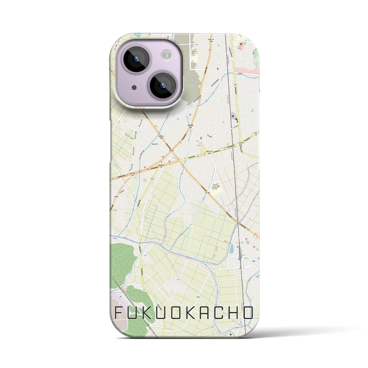 【福岡町(愛知県)】地図柄iPhoneケース(バックカバータイプ)