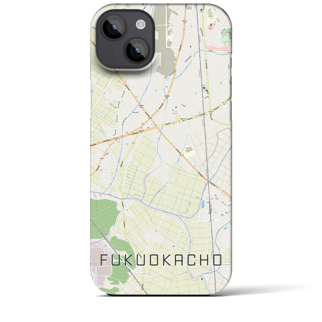 【福岡町(愛知県)】地図柄iPhoneケース(バックカバータイプ)