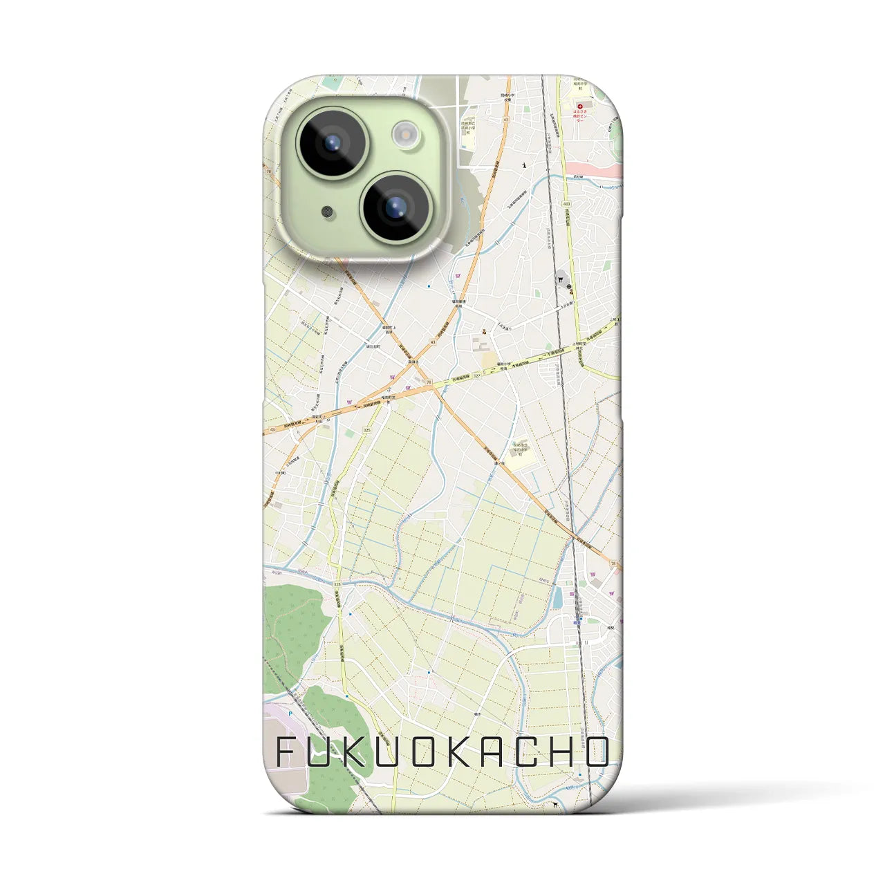 【福岡町(愛知県)】地図柄iPhoneケース(バックカバータイプ)