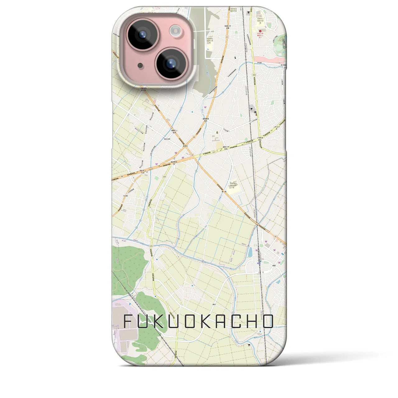 【福岡町(愛知県)】地図柄iPhoneケース(バックカバータイプ)