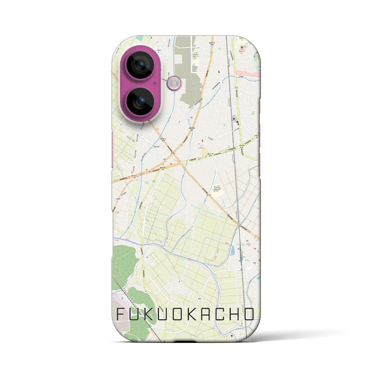 【福岡町(愛知県)】地図柄iPhoneケース(バックカバータイプ)