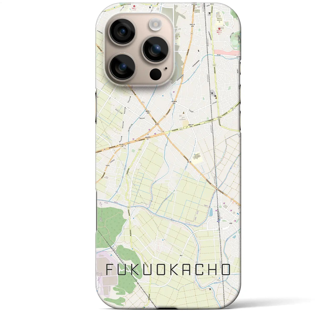 【福岡町(愛知県)】地図柄iPhoneケース(バックカバータイプ)