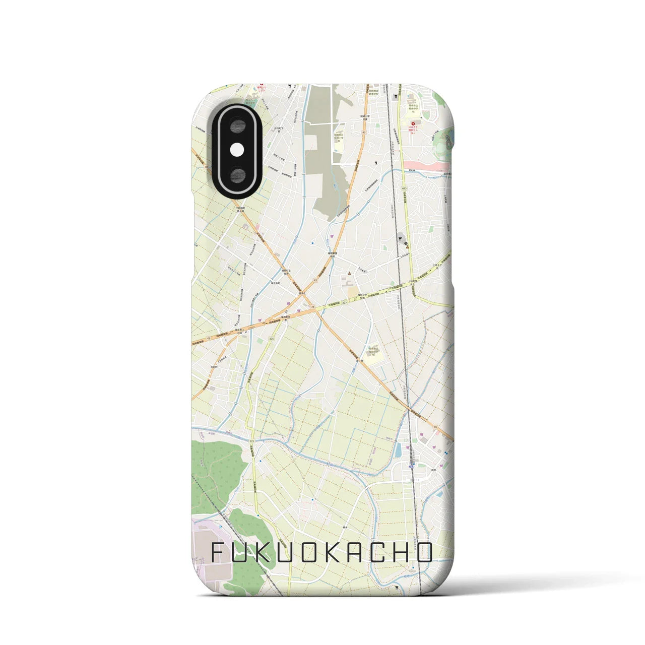 【福岡町(愛知県)】地図柄iPhoneケース(バックカバータイプ)