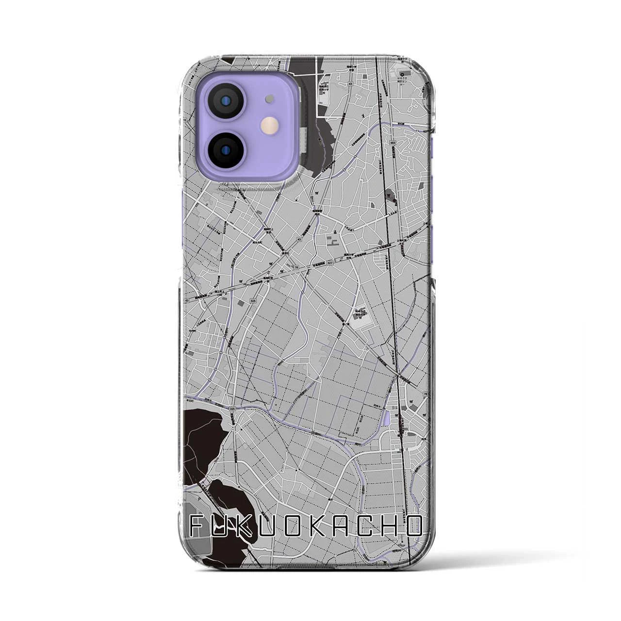 【福岡町(愛知県)】地図柄iPhoneケース(クリアタイプ)