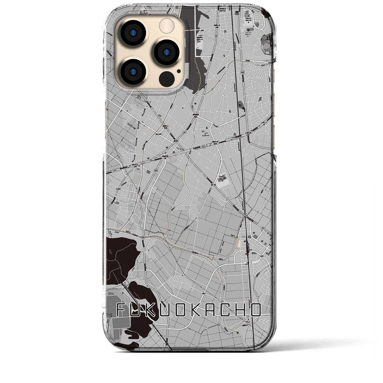 【福岡町(愛知県)】地図柄iPhoneケース(クリアタイプ)