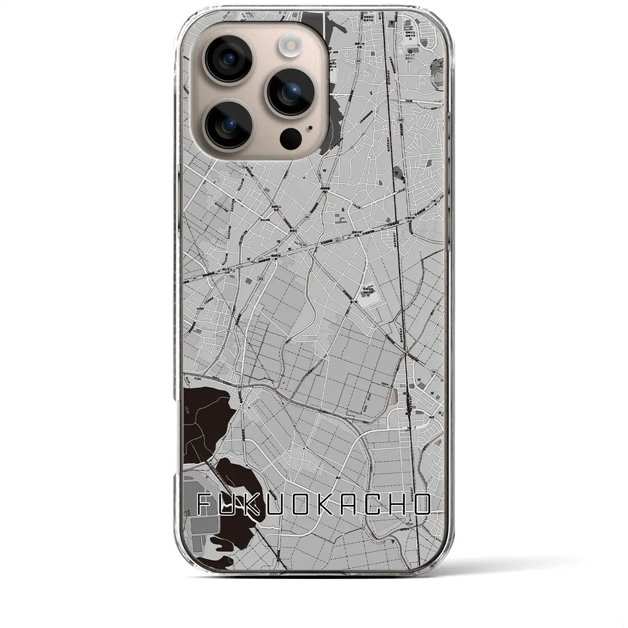 【福岡町(愛知県)】地図柄iPhoneケース(クリアタイプ)