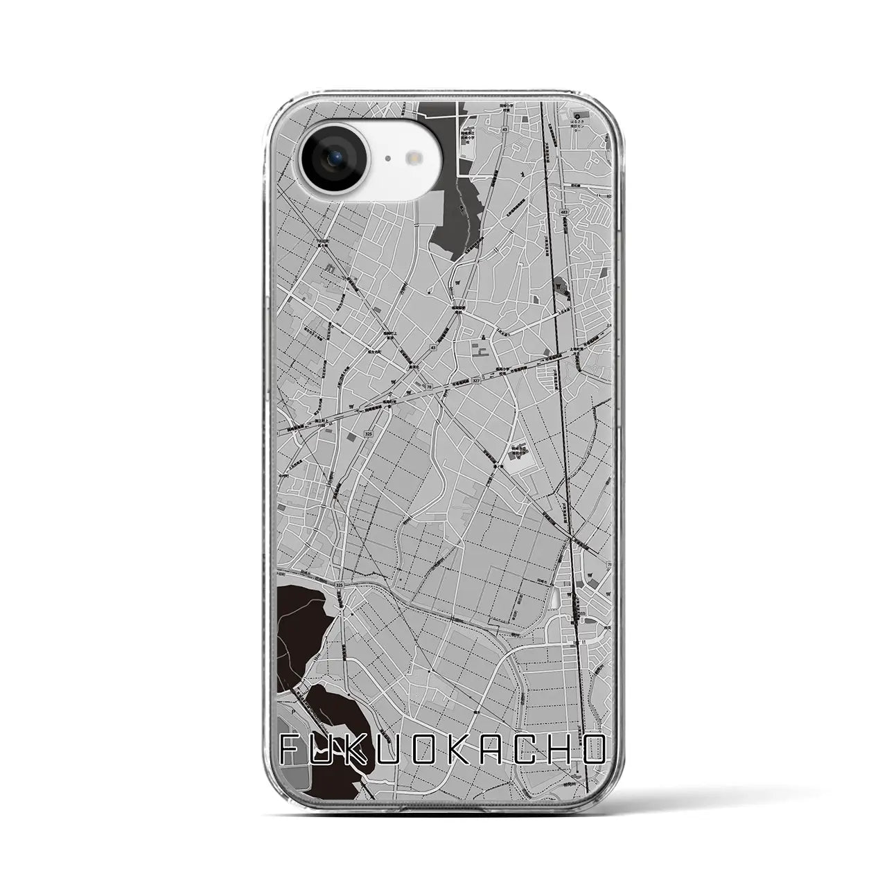 【福岡町(愛知県)】地図柄iPhoneケース(クリアタイプ)