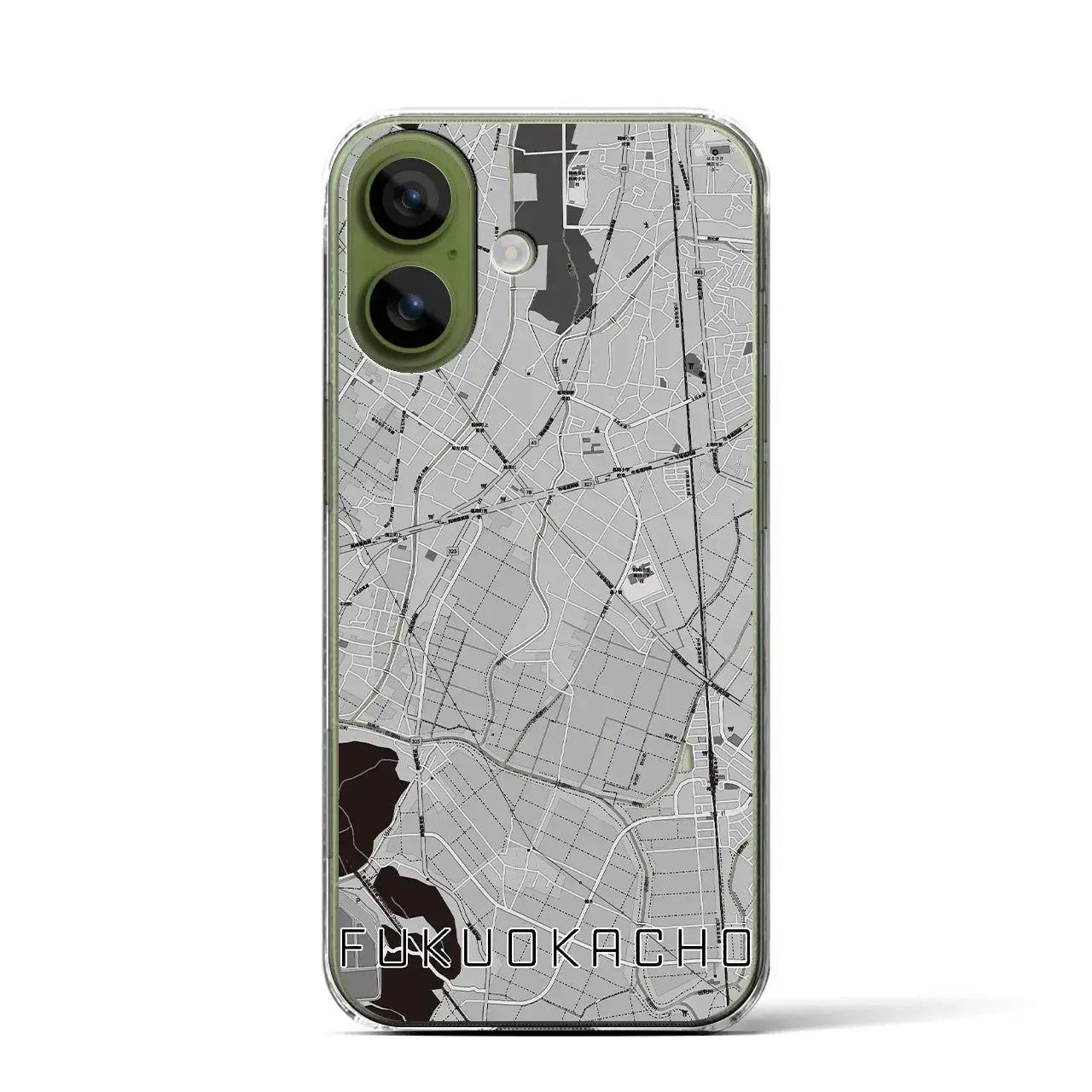 【福岡町(愛知県)】地図柄iPhoneケース(クリアタイプ)