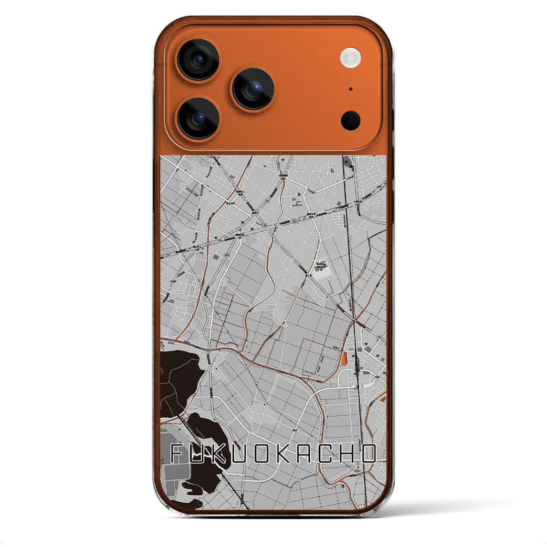 【福岡町(愛知県)】地図柄iPhoneケース(クリアタイプ)