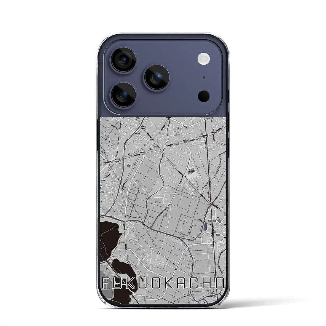 【福岡町(愛知県)】地図柄iPhoneケース(クリアタイプ)