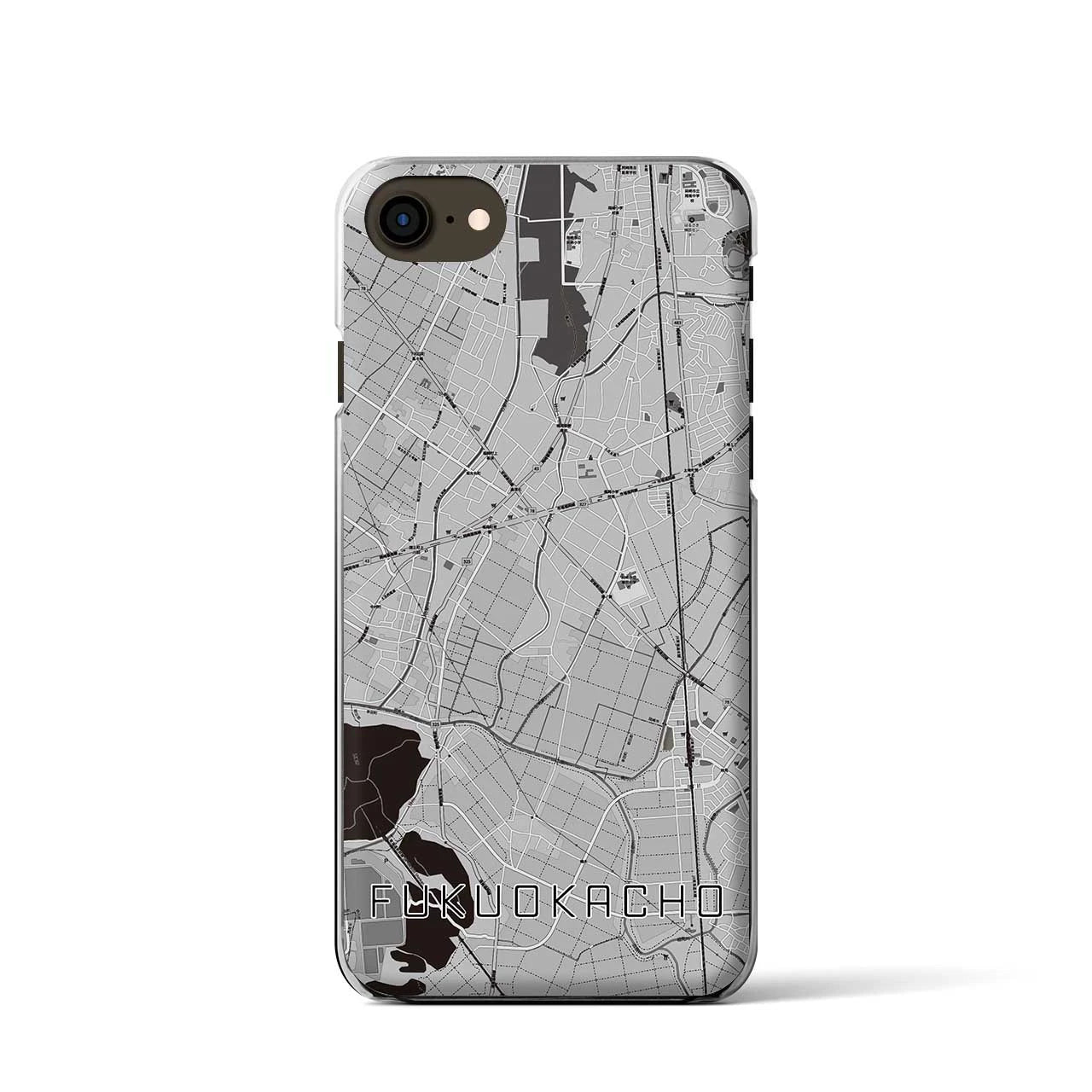 【福岡町(愛知県)】地図柄iPhoneケース(クリアタイプ)