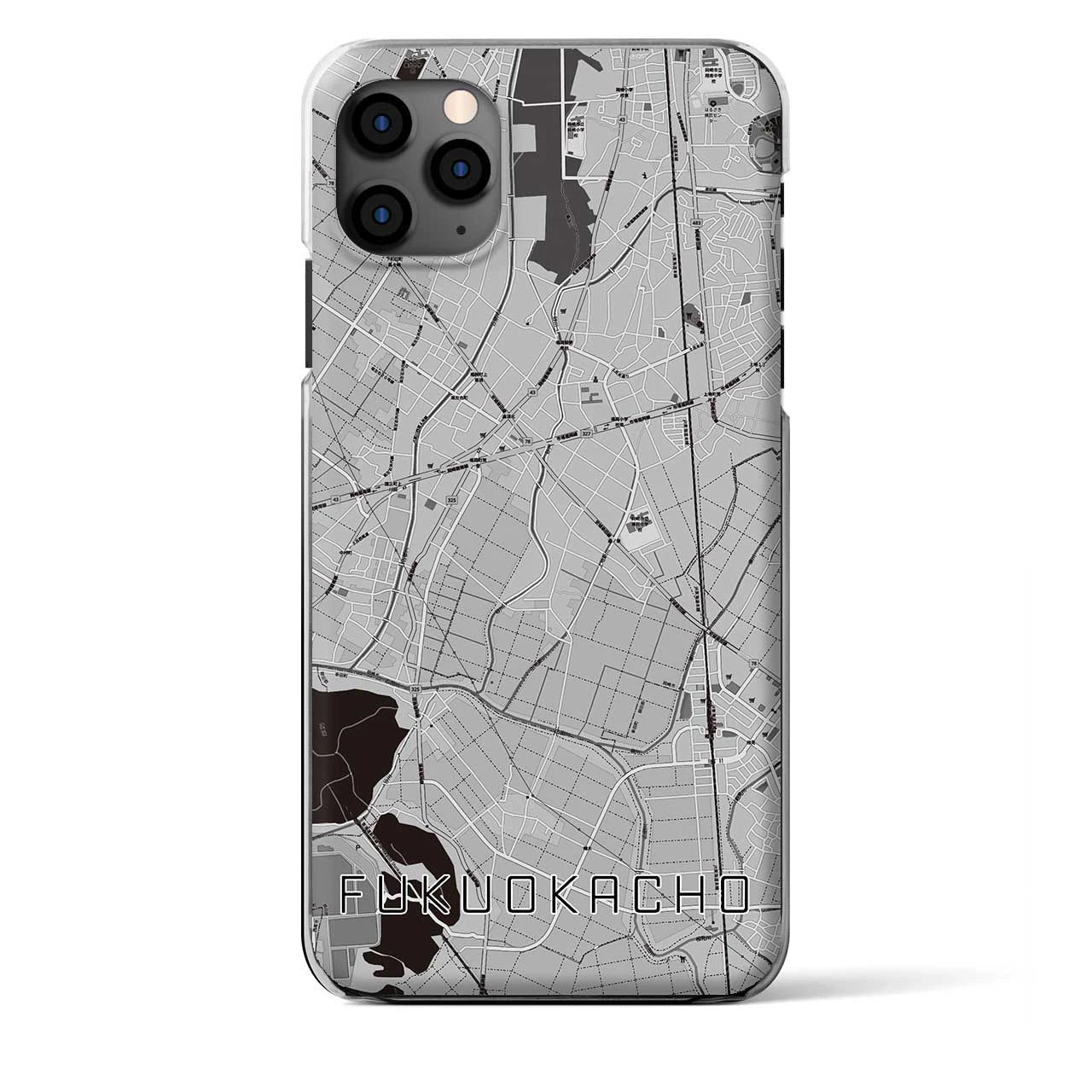 【福岡町(愛知県)】地図柄iPhoneケース(クリアタイプ)