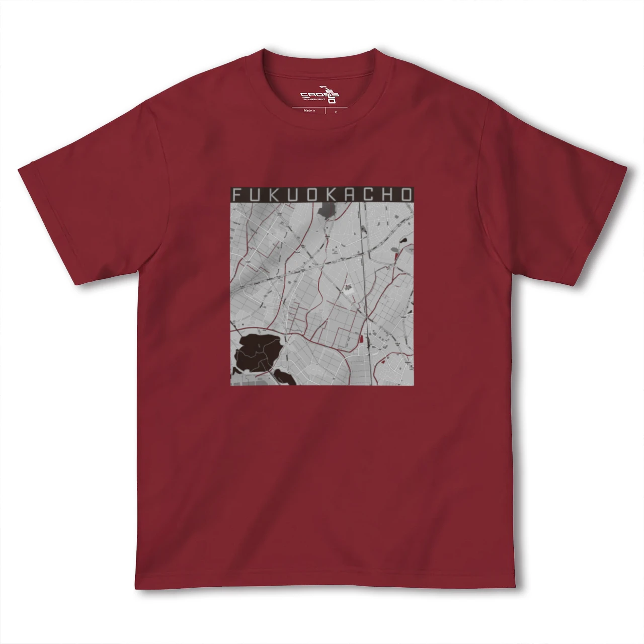 【福岡町(愛知県)】地図柄ヘビーウェイトTシャツ