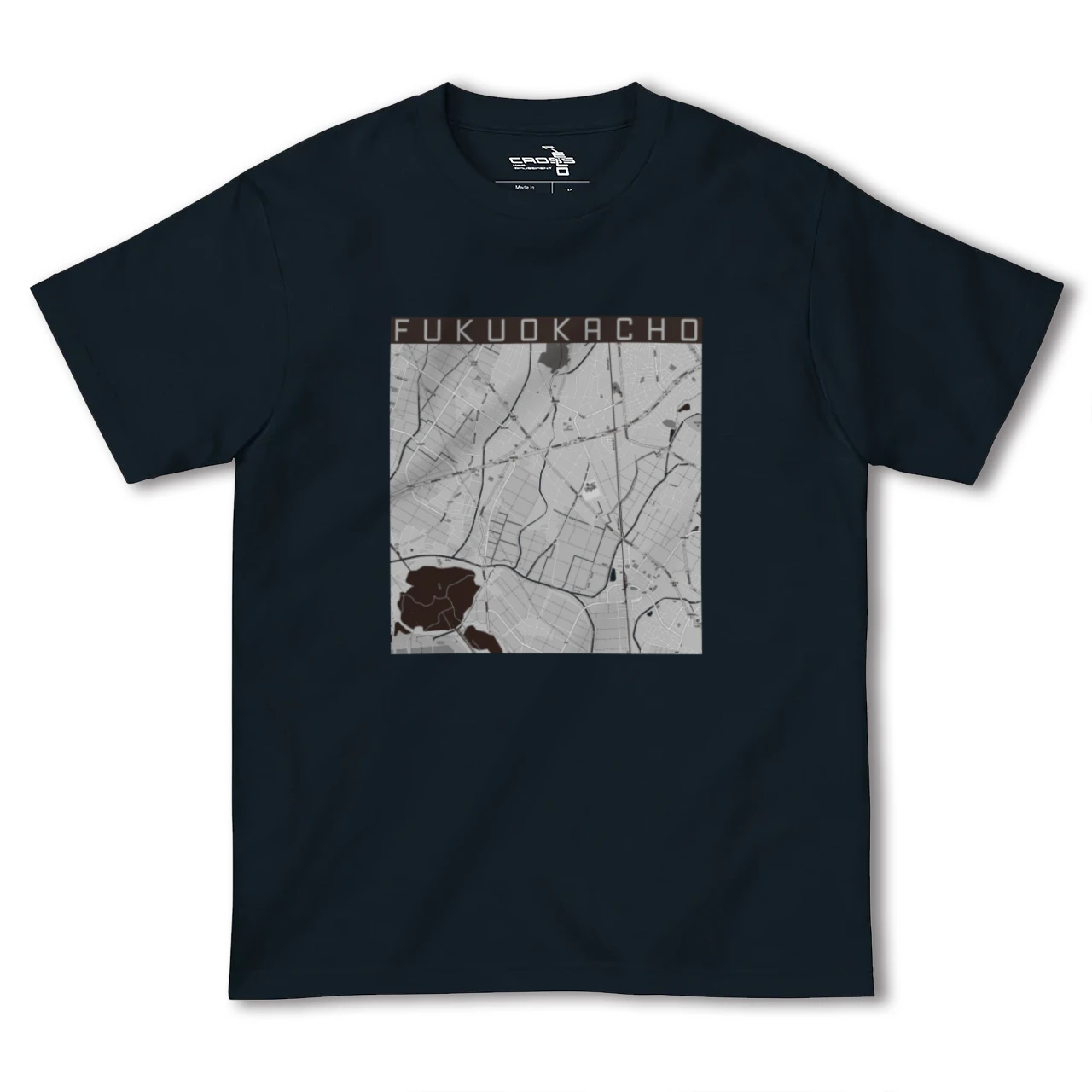 【福岡町(愛知県)】地図柄ヘビーウェイトTシャツ