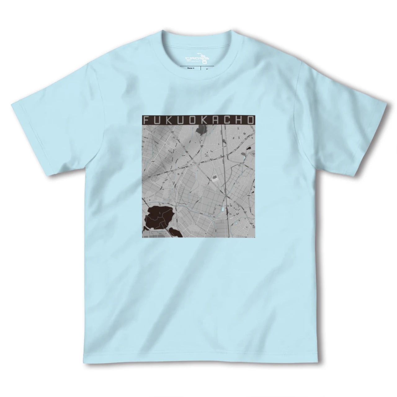 【福岡町(愛知県)】地図柄ヘビーウェイトTシャツ