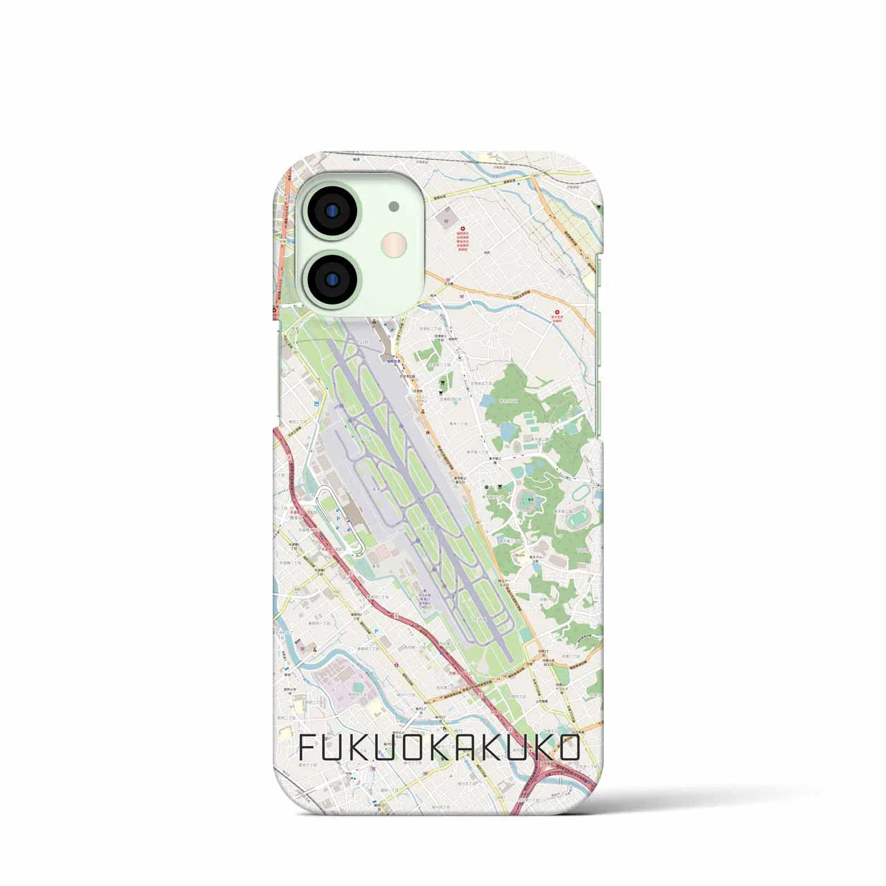 【福岡空港(福岡県)】地図柄iPhoneケース(バックカバータイプ)