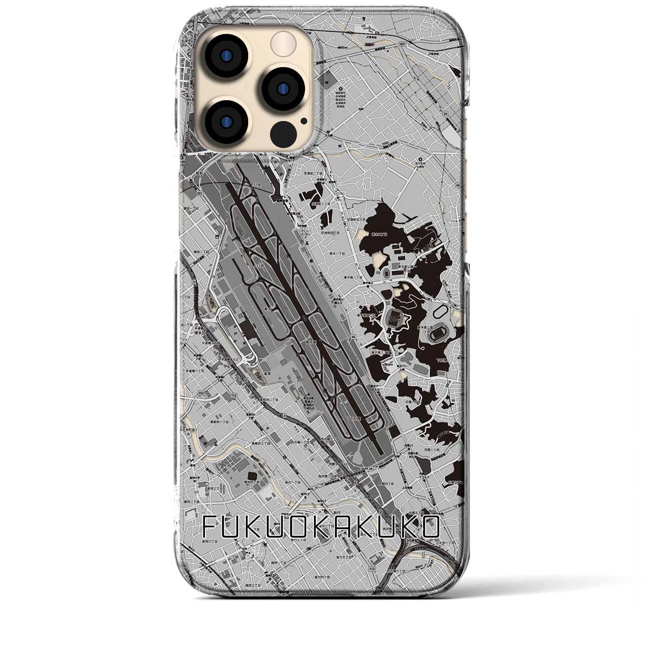 【福岡空港(福岡県)】地図柄iPhoneケース(クリアタイプ)