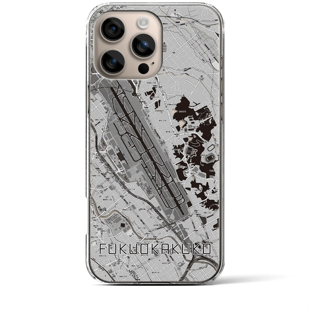 【福岡空港(福岡県)】地図柄iPhoneケース(クリアタイプ)