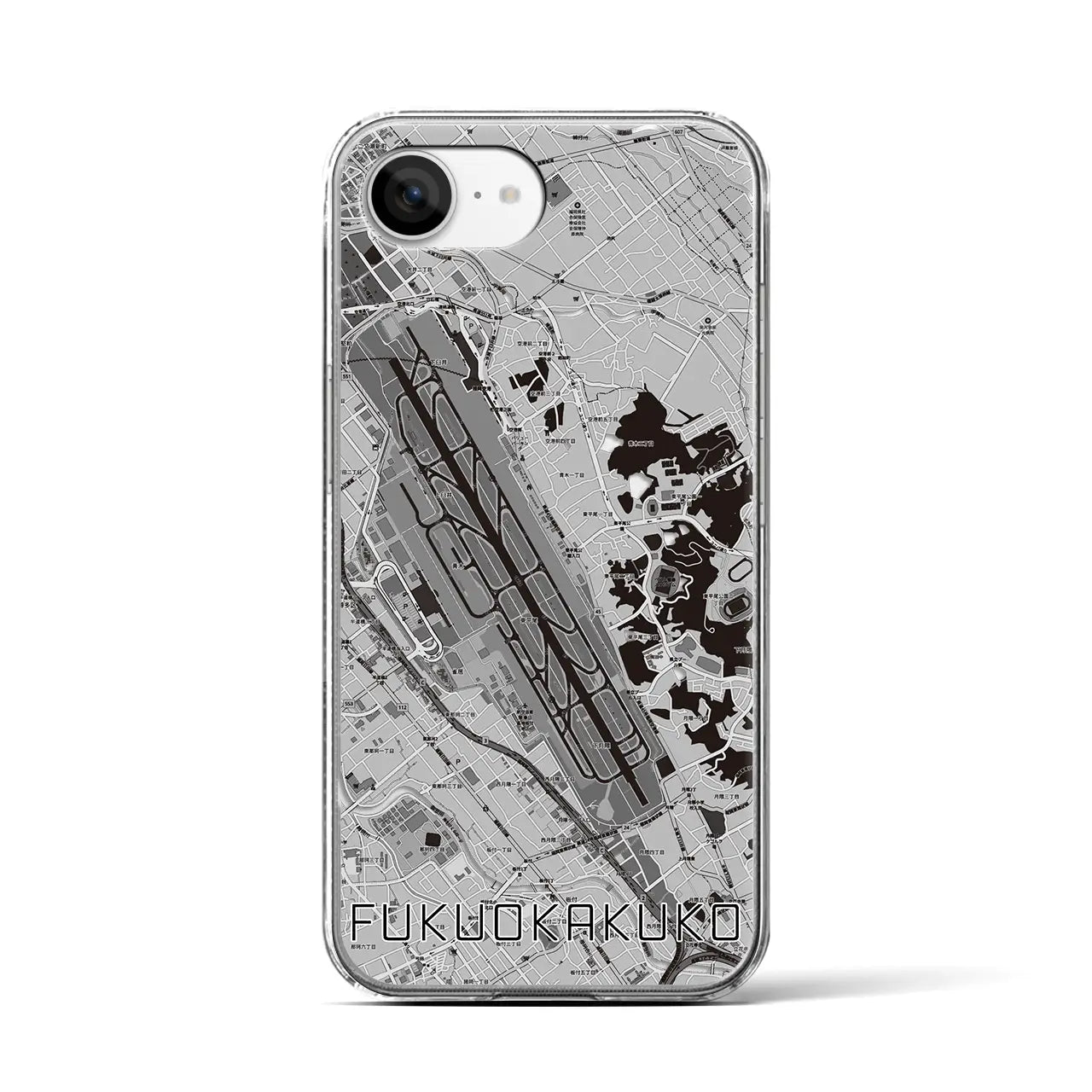 【福岡空港(福岡県)】地図柄iPhoneケース(クリアタイプ)