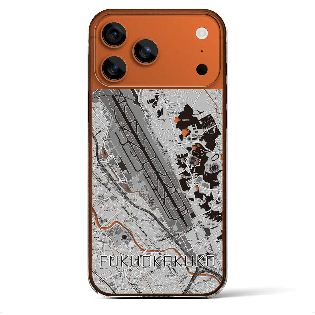 【福岡空港(福岡県)】地図柄iPhoneケース(クリアタイプ)