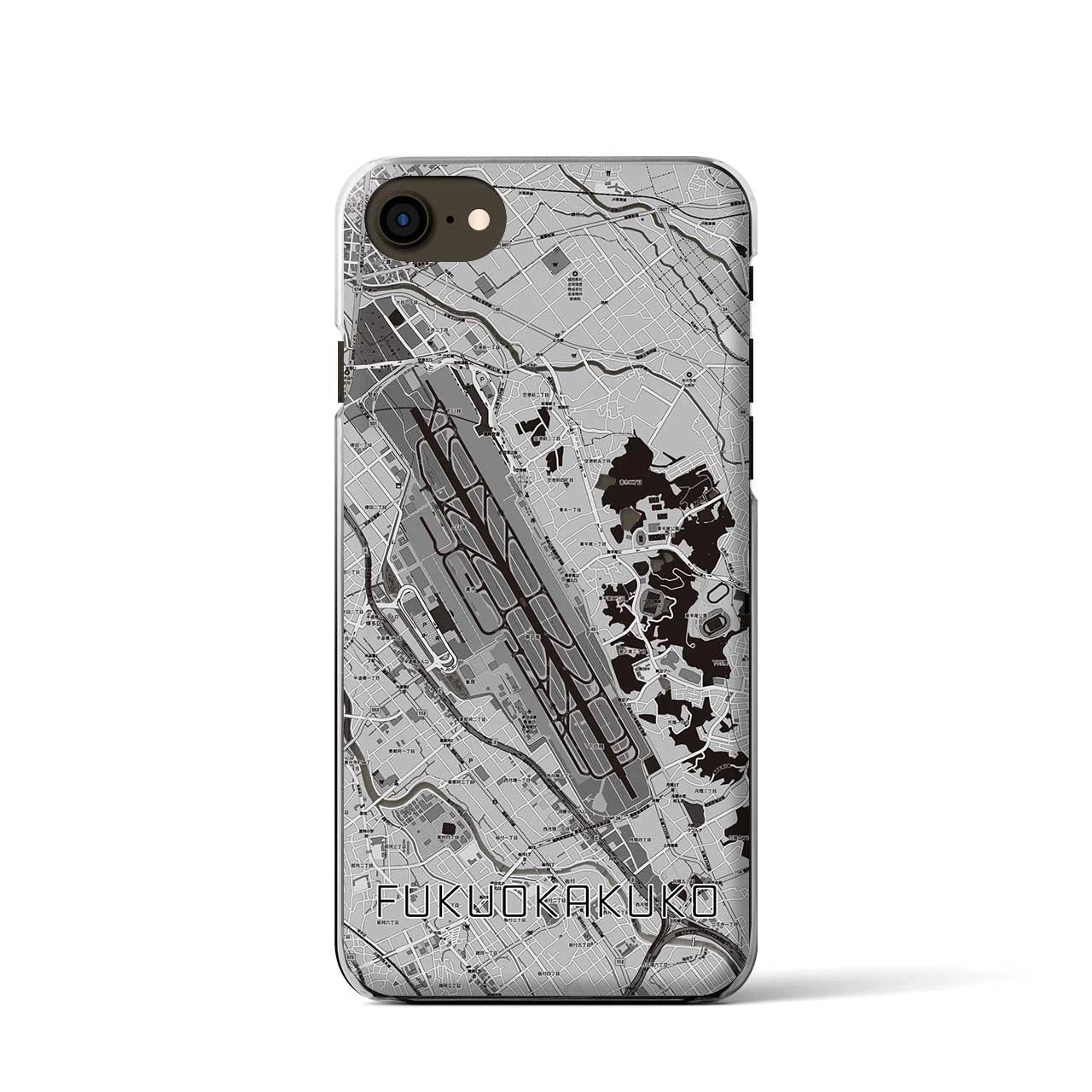 【福岡空港(福岡県)】地図柄iPhoneケース(クリアタイプ)